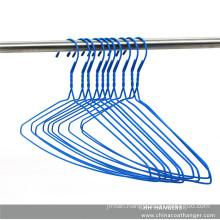 Plastic Plated Metal Blue Laundry Wire Clothes Hanger